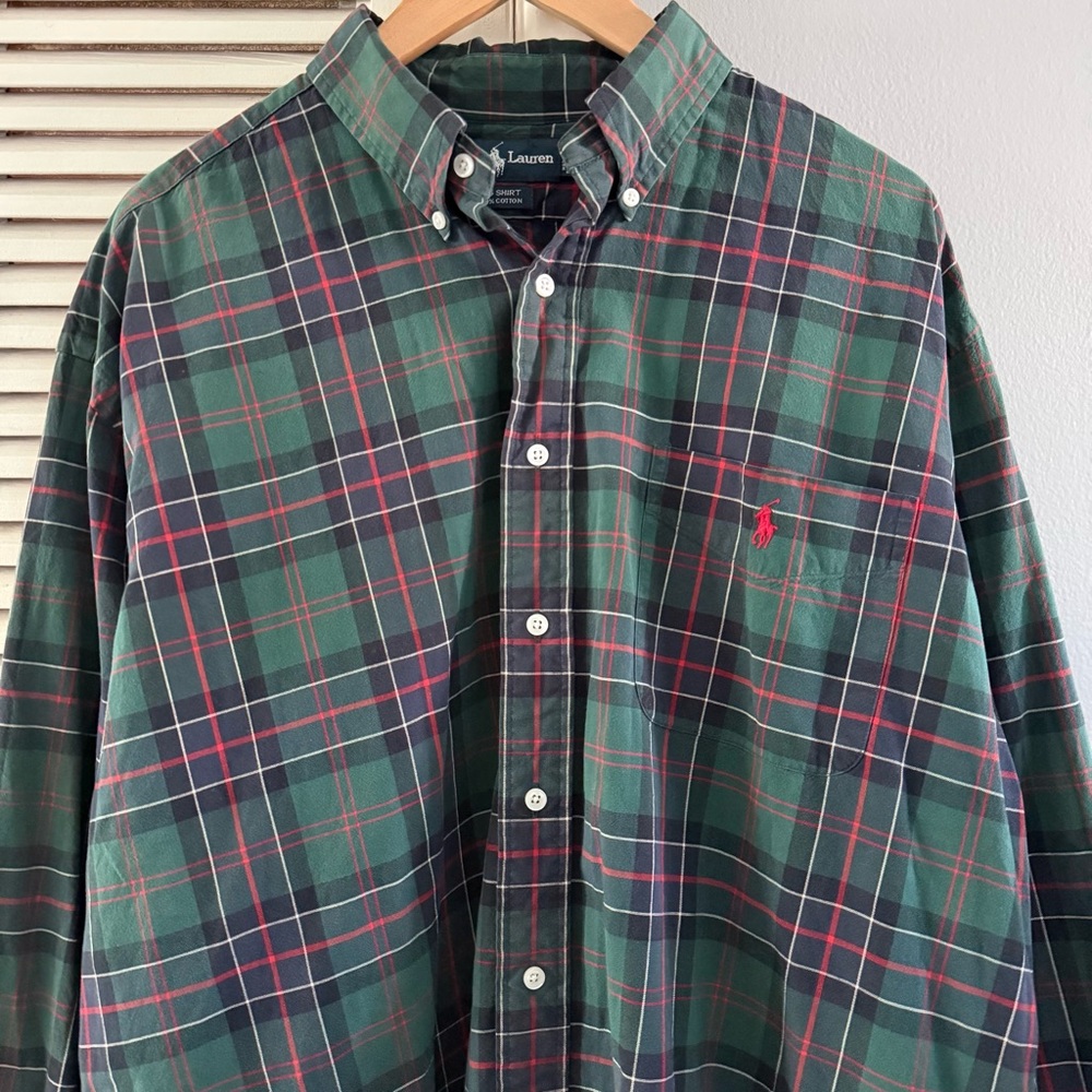 Vintage 90’s Polo Ralph Lauren Plaid Button Up Longsleeve Shirt - Picture 3 of 6
